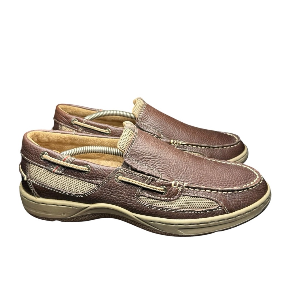 Bass Baron III Boat Shoes Men's Size 11.5 M - Dark Brown Leather Mesh